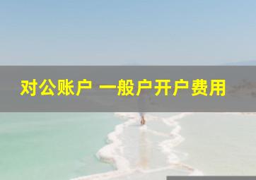 对公账户 一般户开户费用